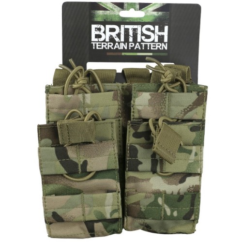 Double Duo Mag Pouch (ATP), Manufactured by Kombat UK, the Double Duo Mag is a double-layered, double rifle magazine pouch